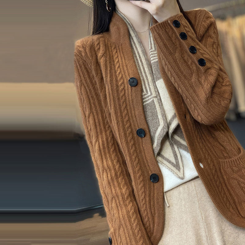Damen Schicke Elegante Warme Strickjacke