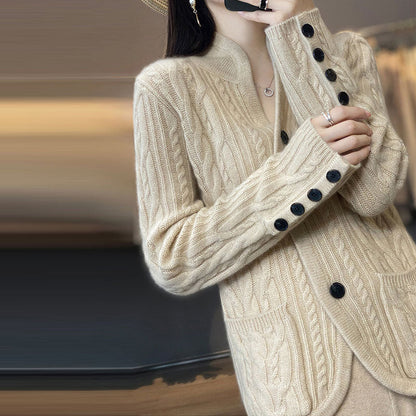 Damen Schicke Elegante Warme Strickjacke