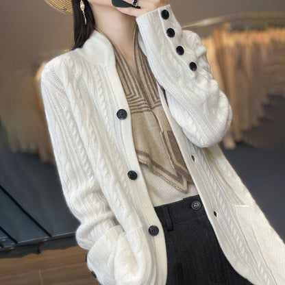 Damen Schicke Elegante Warme Strickjacke