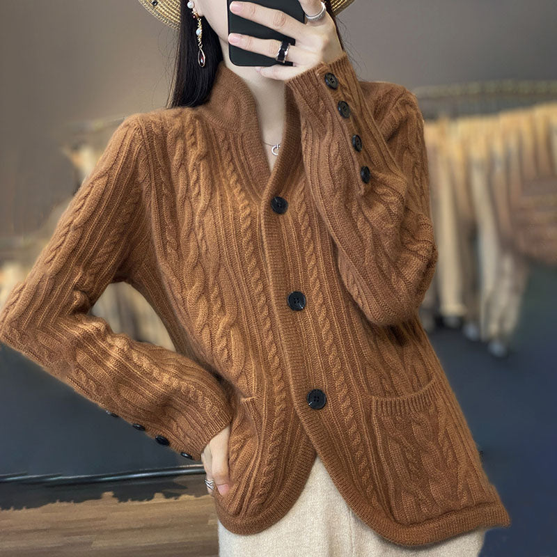 Damen Schicke Elegante Warme Strickjacke