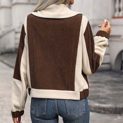 Damen Lässiger Warme Kragen Jacke