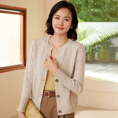 Lisani | Damen Schlichte Gemütliche Knopf Strickjacke | Strick