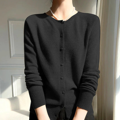 Lisani | Damen Schlichte Gemütliche Knopf Strickjacke | Strick