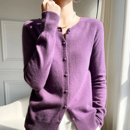 Lisani | Damen Schlichte Gemütliche Knopf Strickjacke | Strick