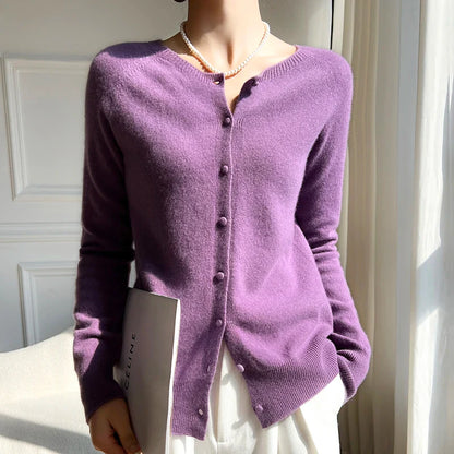 Lisani | Damen Schlichte Gemütliche Knopf Strickjacke | Strick
