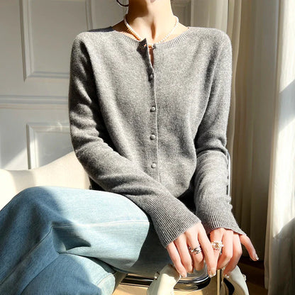Lisani | Damen Schlichte Gemütliche Knopf Strickjacke | Strick