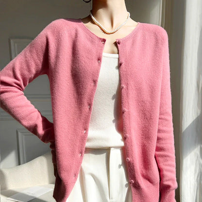 Lisani | Damen Schlichte Gemütliche Knopf Strickjacke | Strick
