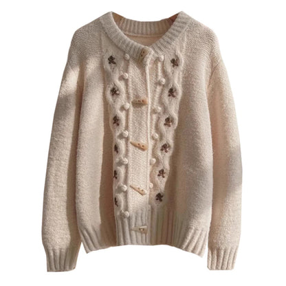 Damen Winter Warme Weich Strickjacke