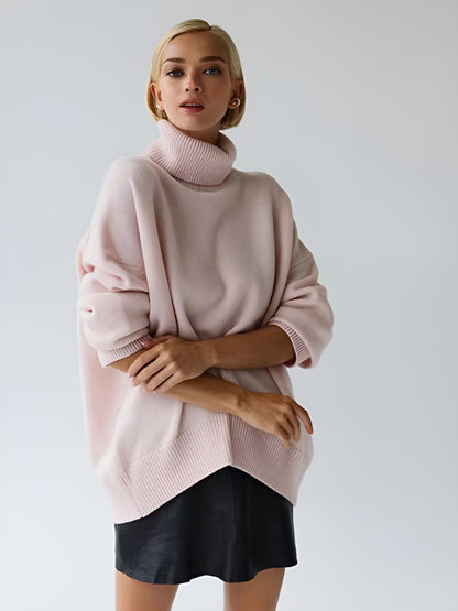 Kylie | Damen Stilvoller Rollkragen Strick Pullover | Locker
