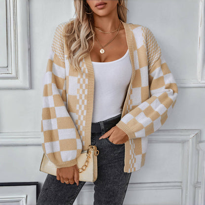 Damen Übergroßer Schick Lässige Strickjacke