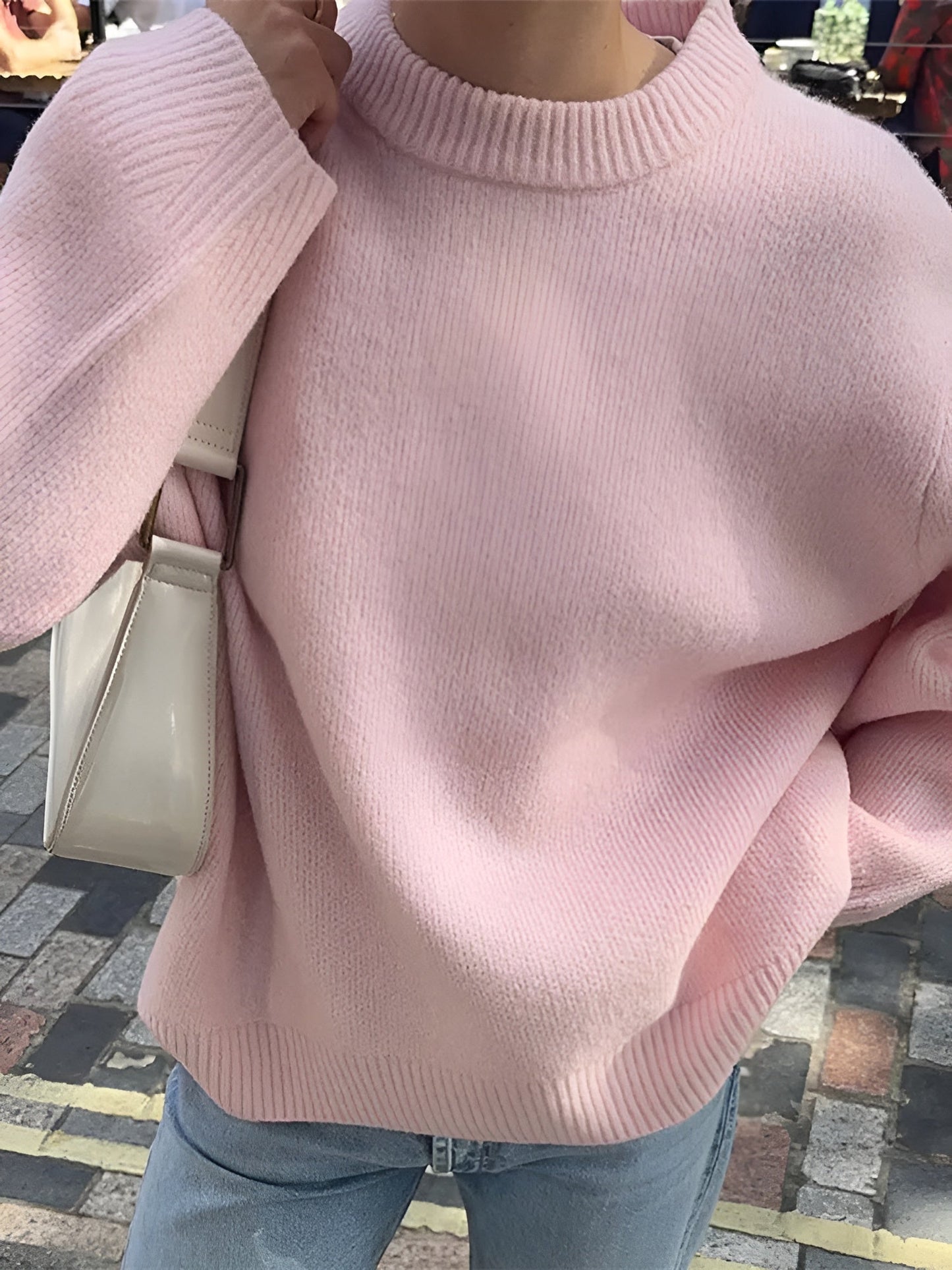 Alexandra | Damen Lässiger Oversize Pullover | Rundhalsausschnitt