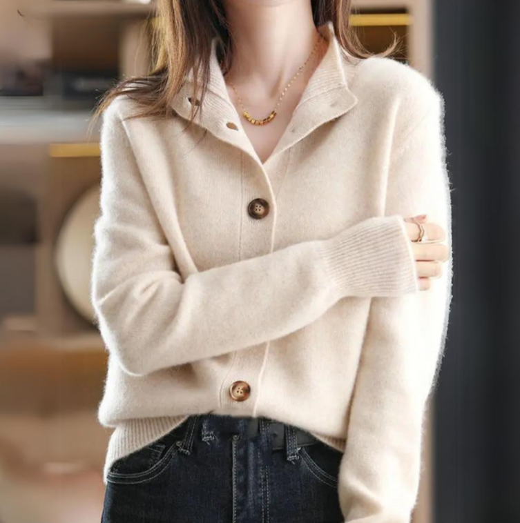Damen Weicher Strick Lässig Strickjacke