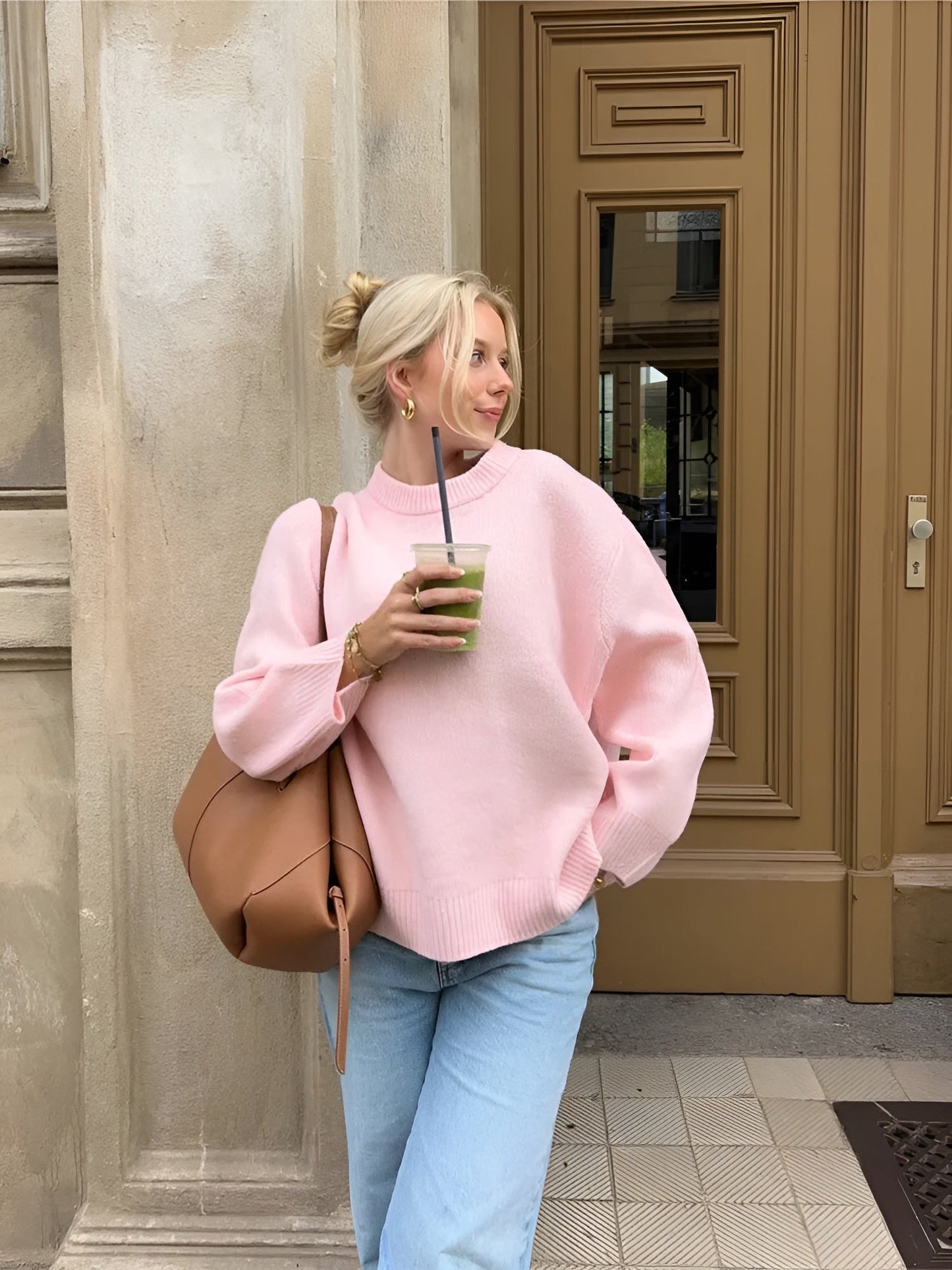 Alexandra | Damen Lässiger Oversize Pullover | Rundhalsausschnitt