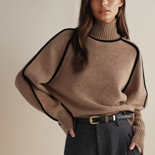 Liza | Damen Lässiger Winter Pullover | Rollkragen