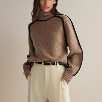 Liza | Damen Lässiger Winter Pullover | Rollkragen