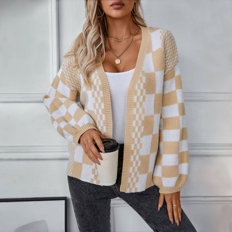 Damen Übergroßer Schick Lässige Strickjacke