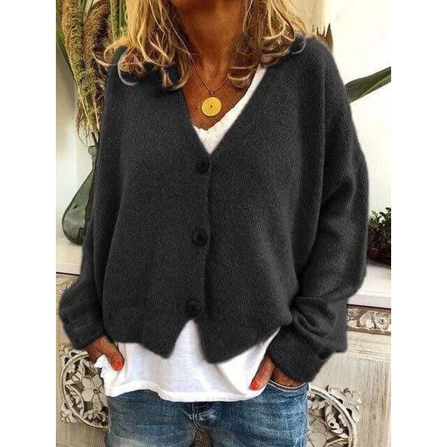 Eliana | Damen Lose Lässige Strickjacke | Warme