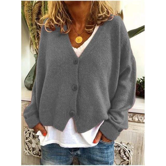 Eliana | Damen Lose Lässige Strickjacke | Warme