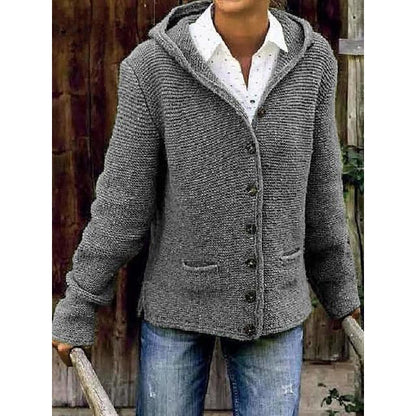 Layla | Damen Knopf Daunen Lose Strickjacke | Lässig