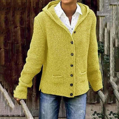 Layla | Damen Knopf Daunen Lose Strickjacke | Lässig