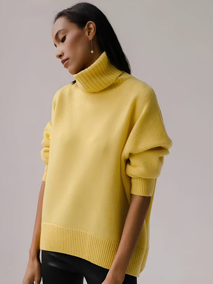 Kylie | Damen Stilvoller Rollkragen Strick Pullover | Locker
