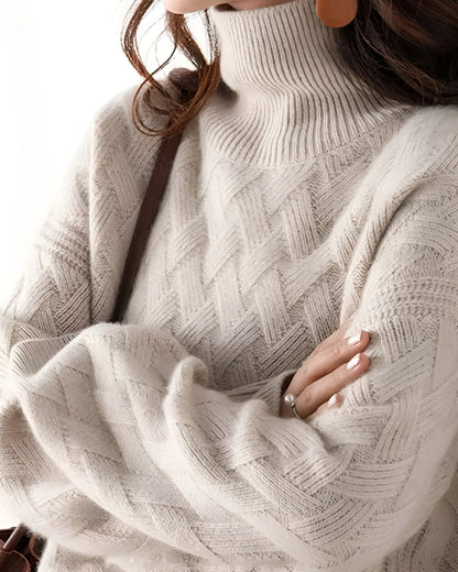 Melanie | Damen Lässiger Oversize Rollkragen Pullover | Strick