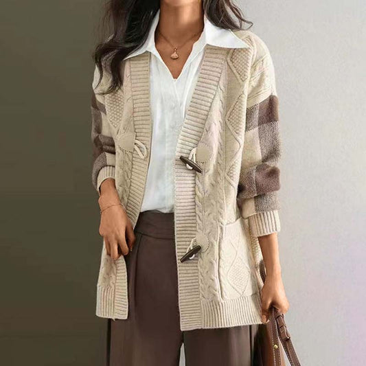 Nova | Damen Gestrickt Jahrgang Strickjacke | Lässig