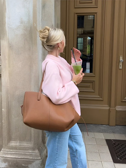 Alexandra | Damen Lässiger Oversize Pullover | Rundhalsausschnitt