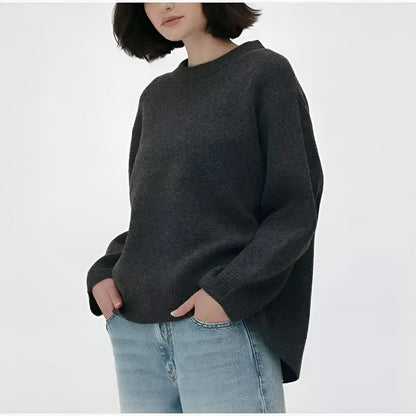 Alexandra | Damen Lässiger Oversize Pullover | Rundhalsausschnitt